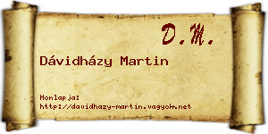 Dávidházy Martin névjegykártya