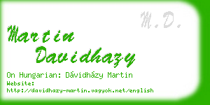 martin davidhazy business card