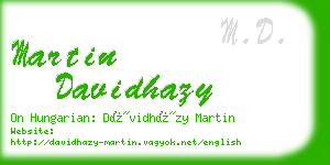 martin davidhazy business card